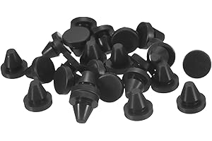 QUARKZMAN 25 Piezas Tapones de Silicona, Tapones Redondos de Bloqueo a Presión para Agujeros de 6-7mm, Tapones de Agujero Impermeables para Tubos de Metal, Negro