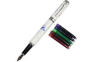 Gullor Jinhao 950 blu e bianco porcellana gamberetti con confezione regalo e cartucce d'inchiostro