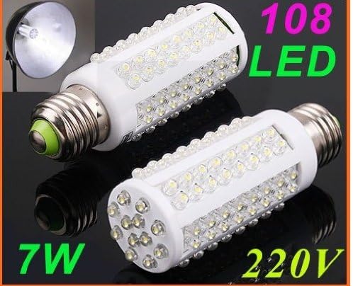 Ultra bright LED bulb 7W E27 220V Cold White light LED lamp with 108 led 360 degree Spot light