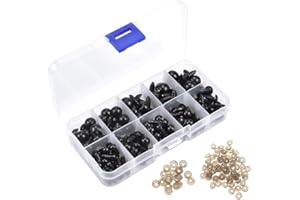 haoyuan 142 Pcs Safety Eyes - Toy Eyes with Backings, Plastic Doll Eyes with Box, Craft Eyes for Crochet Toys, Soft Toy Making, DIY Craft Dolls (6/8/9/10/12mm)