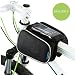 Produktbild Radfahren Frame Pannier Handytasche, WOTOW Bike Front Top Tube Touchscreen Sattel Tasche Rack Mountain Road Fahrradpaket Double Pouch Mount Phone Taschen für Telefon 5.0`