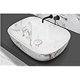 Well Set Premium Designer Ceramic Table Top White Wash Basin (Size18*13 * 5inch)