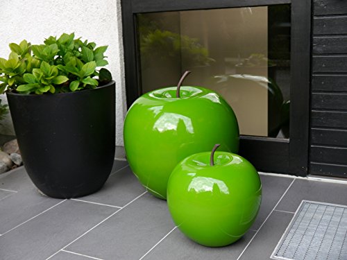 Deko-Artikel Apfel Ø25x H29cm aus Fiberglas in Hochglanz grün, Dekoration, Hochglanz, Deko-Obst - 3