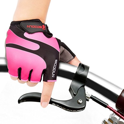 iCreat Damen / Herren Kurze Rennrad Handschuhe Power Fahrrad Active Gloves mit Geleinlage - 2