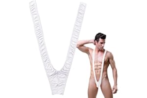 VemeFufu Tanga Borat Mankini para Hombre Sexy String Bañador para Navidad Halloween Papá Noel