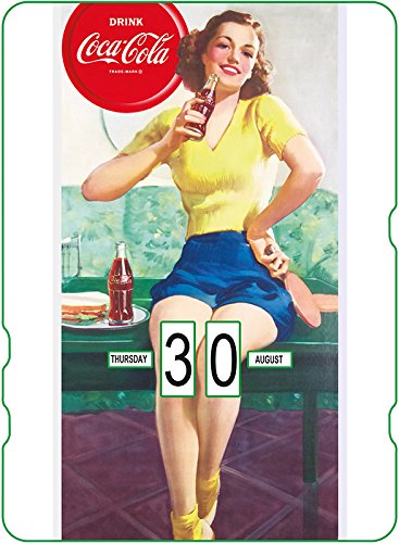 Download Calendrier perpétuel Coca-Cola : joueuse de tennis de table vintage