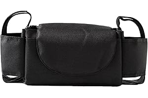 Ruspela Organizador universal para cochecito de bebé, organizador de cochecito de bebé, bolsa organizadora multifunción, accesorios para cochecito, color negro