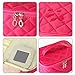 Discoball Lady Women Cosmetic Makeup Toiletry Travel Wash Bag Holder Mirror Case Organizer(Rose Red grid pattern design)