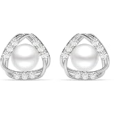 CLARA 925 Silver Zuha Freshwater Pearl Pendant Earrings Chain Necklace | Gift for Women & Girls | Platinum Plated | Swiss Zir