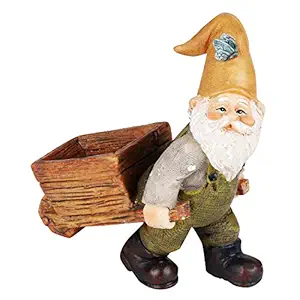 Wonderland Polyresin Miniature Fairy Garden Wheelbarrow Gnome for Decoration (3.3-inch)