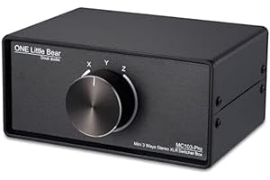 Conmutador de Audio Nobsound 1-IN-3-OUT XLR; Convertidor de Audio balanceado; Selector de Audio pasivo estéreo de 3 vías (MC103 Pro 3-out)