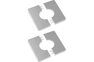 UFURMATE Lot de 2 cache-tuyaux carrés autocollants en plastique ABS pour tuyau de douche de 33 mm de diamètre (argenté)