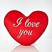 Produktbild Lumaland I Love You - Kissen Herz Knuddelkissen Plüschkissen kuschelig weich Rot weiß Bedruckt 35 cm