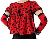 Marienkäfer Kostüm in schwarz-rot für Damen | Gr. 34 | 2-teiliges Käfer Kostüm für Damen | Plüsch Kostüm für Frauen | Tier Plüsch Kostüm für Karneval -