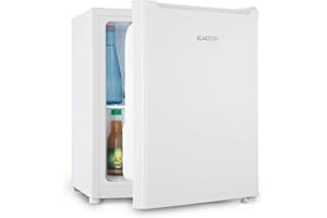 Klarstein Snoopy Eco - Mininevera con congelador, 46 litros de capacidad, Congelador de 4 litros de capacidad, 41 dB, Silencioso, Bajo consumo, Blanco