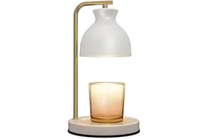 Accwork Candle Warmer Lamp, Dimmable Candle Lamp for Jar Candles, Electric Wax Warmer Lamp with 2H/4H/8H Timer, 2 Bulbs, Flameless Candle Melter Light for Bedroom Home Decor, White