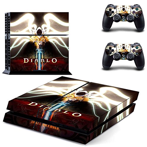 Preisvergleich Produktbild Playstation 4 + 2 Controller Aufkleber Schutzfolie Set - Diablo 3 (9) / PS4