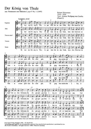 Preisvergleich Produktbild Schumann: Der König von Thule; Heidenröslein. Partitur (20 St.)