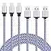 Produktbild DURACTRON 3Pack 3M Nylon iPhone Ladekabel Lightning auf USB Kabel für iPhone 8/8 Plus/7 Plus/7/6 Plus/6 /5/5S/6s iPad 4 iPad Mini/Air iPod 5/ iPod7(Silberweiß)