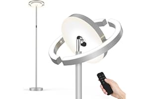 FIMEI Lampadaire, 3000K-6000K Température de Couleur & Gradation Continue, Avec Télécommande et Commande Tactile, Lampadaire Led sur Pied pour Salon, Downlight Lumière Centrale, 36W