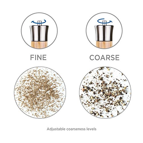 Ecooe Manuell Bambus Pfeffermühle/Gewürzmühle/Salzmühle Mit Keramikmahlwerk - 3