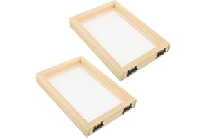 CIMAXIC 2 piezas papel artesanía forma madera papel hacer pantalla marco niño niña DIY herramienta