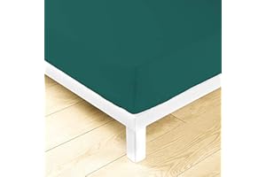 LARA MORADA - Lenzuolo Sotto Con Angoli Matrimoniale Elasticizzati, 100% Cotone, Made In Italy, Tinta Unita, Per Letto Matrimoniale 2 Posti, 180cmx200cm + 25cm, Verde