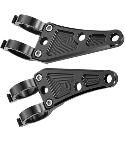 2 Supports De Phare Noir Court - Patte Fixation Lampe Moto Scooter Mobylette
