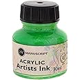 MANUSCRIPT PEN COMPANY 30ML Ink Bottle GR, Emerald Green, One Size