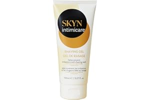 SKYN Intimicare: Gel de Rasage Intime (150mL) transparent et sans parfum pour Femmes et Hommes/pH neutre, apporte hydratation et prévient les irritations cutanées liées au rasage des peaux sensibles