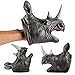 Produktbild TianranRT Dinosaurier Hand Puppen Rolle Spielen Realistisch Dilophosaurus Rex Kopf Handschuhe Weich Spielzeug (Schwarz)
