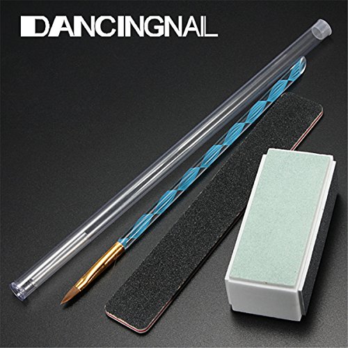 DancingNail Kunstnägel Set Acryl Pulver, Primer, Feile, Buffer, Schablonen, Pinsel - 4