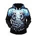 Produktbild serliyHerren 3D Druck Pullover Kapuzen-Sweatshirts Weihnachten mit Aufdruck Herbst Winter Hemd Langarm Top Jumper Shirt Kängurutasche
