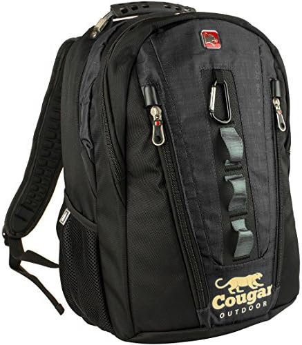 RIDGETEK Outoor Daypack Backpack for Men &amp; Women with Padded Airflow Technology, Waterproof Rain Cover, Laptop Compartment and Headphone Jack. Best for Hiking, Trekking, Camping and Travel – 30L (black)