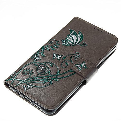 Galaxy A3 2016 Hülle,Galaxy A3 (2016) SM-A310F Leder Narzissen Hülle,Galaxy A3 (2016) A310 Lanyard Wallet Schutzhülle,BONROY® Farbdruck geprägte Narzissen Muster PU Leder Flip Hülle Wallet Case Tasche Cover Handytasche Schutzhülle Lederhülle Handyhülle in Book Style Stand Case mit Kredit Kartenschlitz für Samsung Galaxy A3 (2016) SM-A310F A310F A310-grau - 3