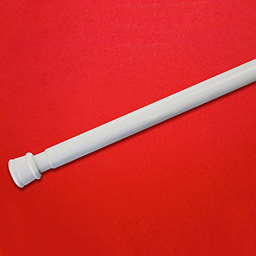 Easy-Shadow Spannstange 23/26 mm Metall - Länge ausdrehbar 125 - 220 cm weiß - Gardinenstange Duschvorhangstange Kleiderstange Teleskop-Stange Gardinen-Spannstange ausziehbar - ohne Bohren und Schrauben