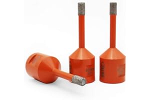 BGTEC - Punte per trapano con anima diamantata a secco, per piastrelle in porcellana, ceramica, marmo, con filettatura M14, 3 pezzi, diametro 6 mm