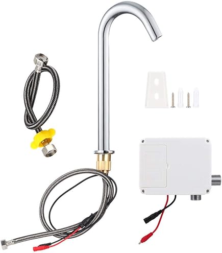 Auralum Rubinetto Automatico con Sensore ad Infrarossi Miscelatore Acqua Calda e Fredda per Lavabo Finitura Cromo