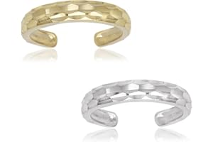 JewelryWeb Anello da piede regolabile in oro giallo o bianco massiccio 10 carati con taglio brillante (4 mm x 15 mm)