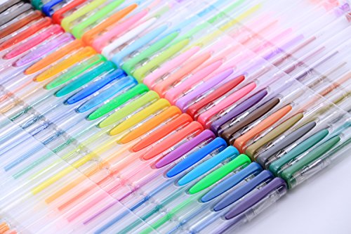 Lineon Gelstifte 108 Art von Farben Gelschreiber Set (Glitzer Neon Metallic) Gelroller Stifte Set Gel Pen Set für erwachsene Malbuch - 3