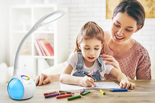 WILIT® HZ T3 5W dimmbare LED Schreibtischlampe/Atmosphärenlampe mit Schwanenhals und Touchfeld für Farblicht und 3 Helligkeitsstufen, weiß - 4
