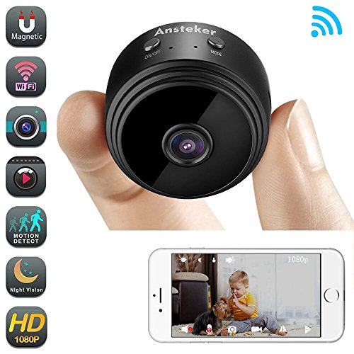 Preisvergleich Produktbild Mini Kamera,Ansteker WiFi Überwachungskamera Drahtloses HD Kamera 1080P mit Bewegungserkennungs Nachtsicht Überwachungskameras, Kindermädchen Haustier Cam für iPhone / Android Telefon / iPad / PC