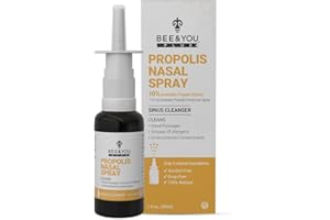 BEE & YOU BEE and You Plus Spray nasal de propóleo natural 1 fl oz | Alivio de la congestión sin drogas y sin alcohol, alivio de los senos nasales, alergia, spray hidratante nasal…