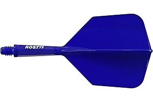 CUESOUL ROST 77 Asta e Volo Freccette Integrate, Forma ad Ala Grande, Set da 3 (Serie a Tinta Unita)