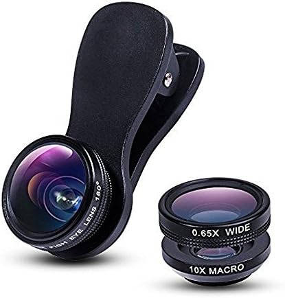 SYIN Phone Lens, 3 in 1 iPhone Camera Lens Kit Fish Eye Lens Super Wide Angle + Macro Lens + Lens for iPhone 6 6S Plus 5 5S, iPad, Samsung and other common mobile phone (gules)