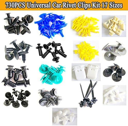 CNIKESIN 730PCS Auto Fastener Car Universal Bumper Fixed Clamp Push Type Clips for All Automobile Series Fastener