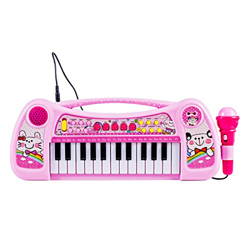 Preisvergleich Produktbild MAJOZ Elektronisches Keyboard mit 25 Tasten und Mikrofon ,Musikinstrument pädagogisches Spielzeug Geschenk für Kind Kinder Kleinkinder