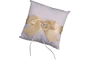 Tenlacum Vintage Pearl Wedding Gift Ring Pillow Cushion Engagement Gift Ring Bearer -, 20x20cm (20x20cm,Gold)