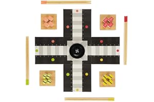 Balvi Juego de Mesa parchís Ludoshi Clásico Juego de Ludo con diseño Original Inspirado en Sushi Made
