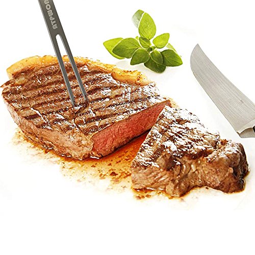 Atpwonz 2er Fleischgabel spülmaschinenfest aus Edelstahl zwei Zinken Gabel 29 cm - 5